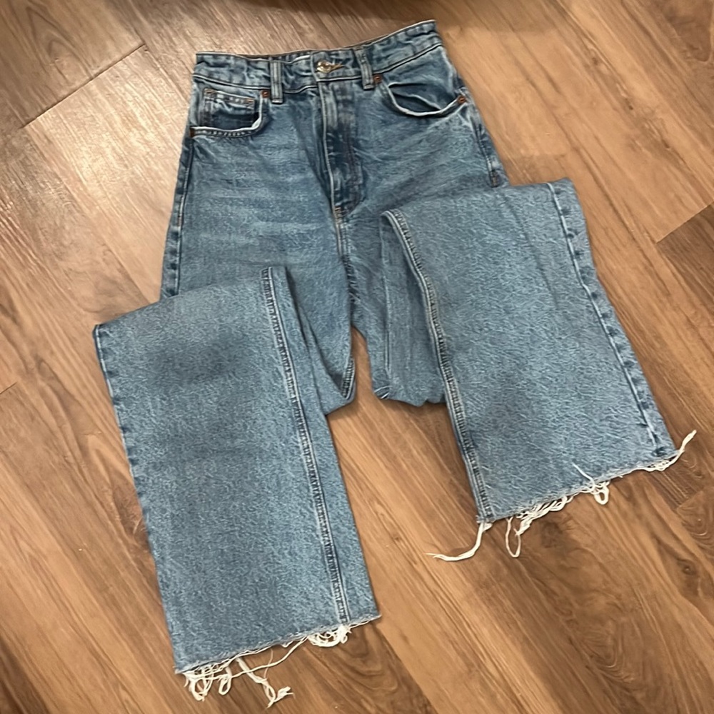 Zara high waisted wide leg jeans